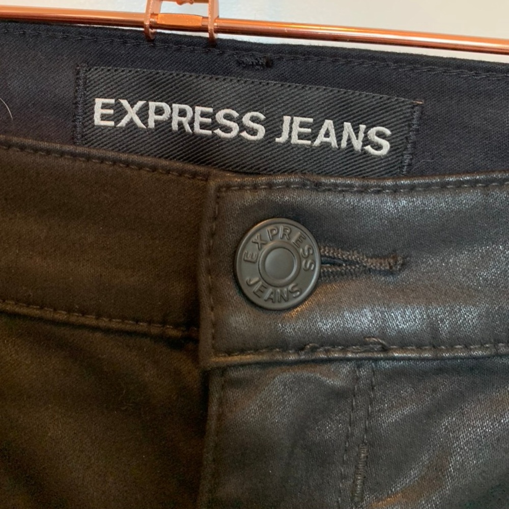 Shiny Black Denim Sexy Skinny Jeans